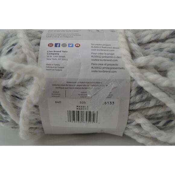 Lion Brand Yarn-Wool Ease Thicks & Quick Yarn Marbel Gray Art and Crafts - Picture 6 of 6